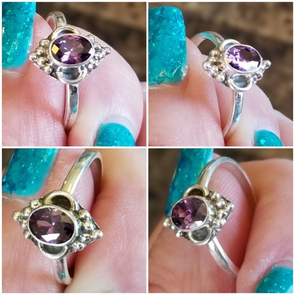 Genuine 1ct Amethyst Ring Size 8.5 - Picture 4 of 6